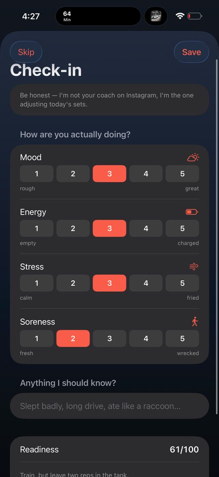 30-second check-in